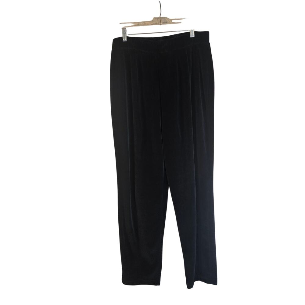 JONES NEW YORK SPORT NWT 2X Black Velour Lounge Pants - Wide Leg Comfort [0410]